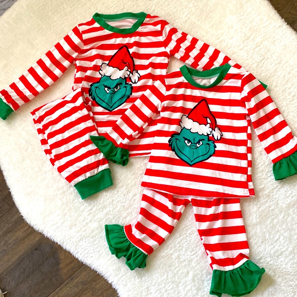 Matching Sibling Holiday Grinch Pajamas